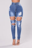 jeans woman high-waisted
 torn
 form-fitting appealing
 jean
 pans pp cotton
 stretch Narrow foot boyfriend jeans for young women